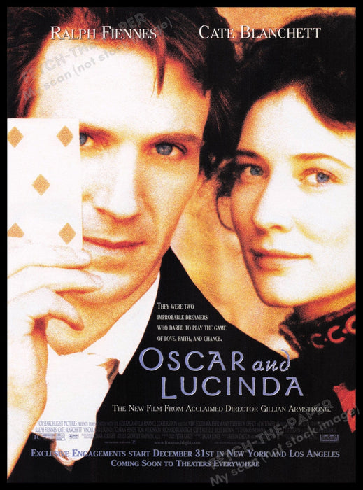 Oscar And Lucinda Movie Release 1990s Print Advertisement Ad 1997 Fetch the Paper!