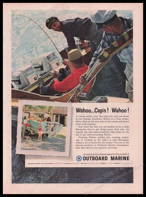 Outboard Marine Corporation 1950s Print Advertisement Ad 1959 Fetch the Paper!