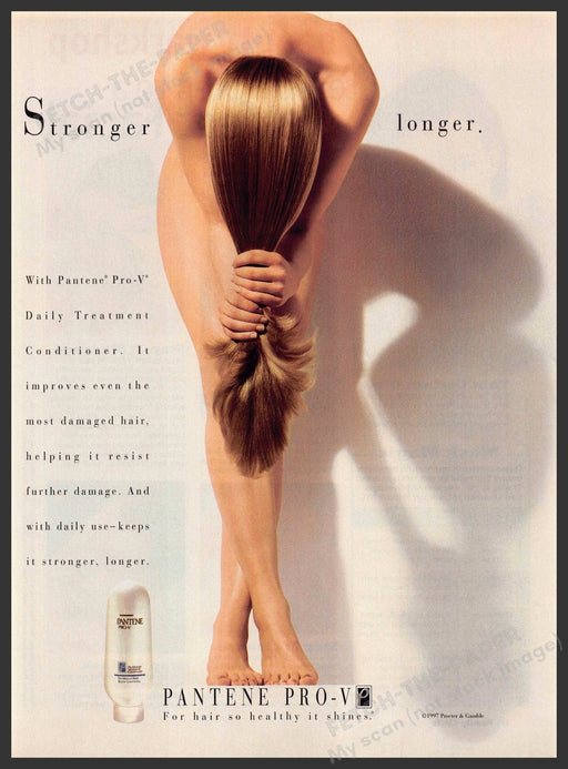 Pantene 1990s Magazine Print Advertisement Ad 1998 Pro-V Stronger Longer Hair Pantene