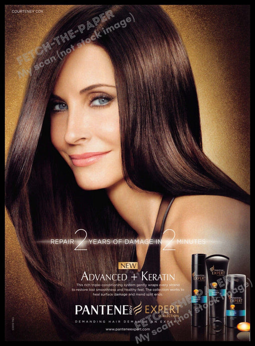Pantene 2010s Print Advertisement 2013 Courtney Cox Actress Hair Brunette Pantene