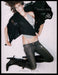 Patrizia Pepe 2000s Print Advertisement 2005 Clothing Low Rise Jeans Girl Fetch-the-Paper