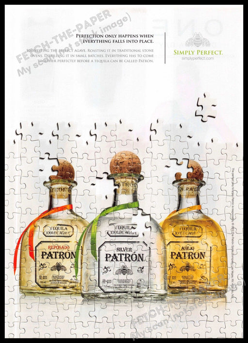 Patron 2010s Magazine Print Ad 2013 Puzzle "everything falls into place" Patron