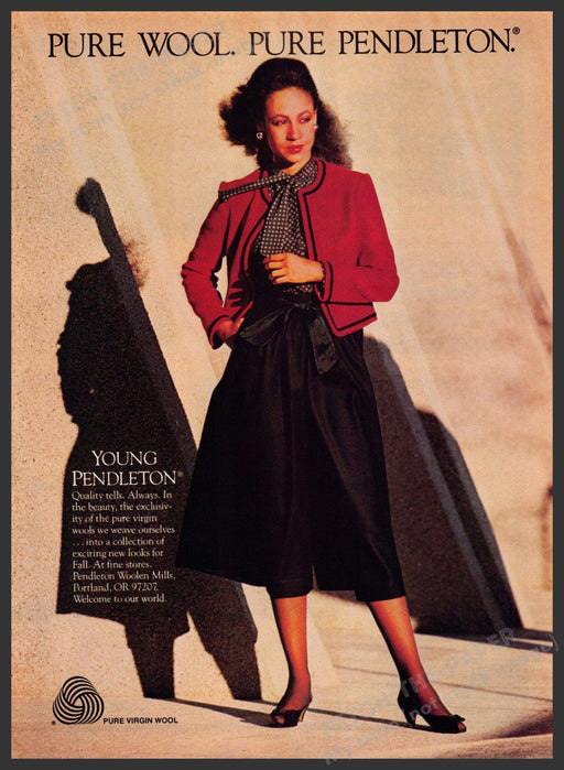 Pendleton Young 1980s Print Advertisement 1982 Legs Fetch-the-Paper