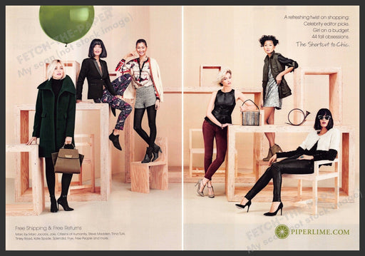 Piperlime Fashion 2010s Print Ad (2 page) 2012 The Shortcut to Chic Fetch-the-Paper