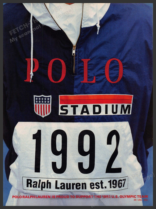 Polo Ralph Lauren Olympic Sponsor 1990s Print Advertisement Ad 1992 Fetch-the-Paper