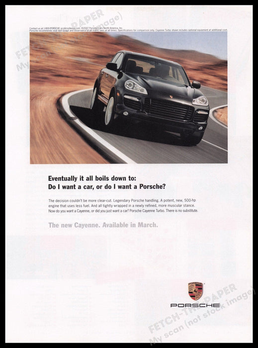 Porsche 500-hp 2000s Print Advertisement Ad 2007 Fetch the Paper!