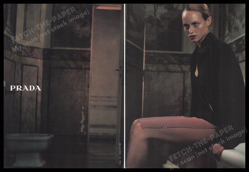 Prada Clothing 1990s Print Advertisement (2 pages) 1997 Legs Bench Fetch the Paper!