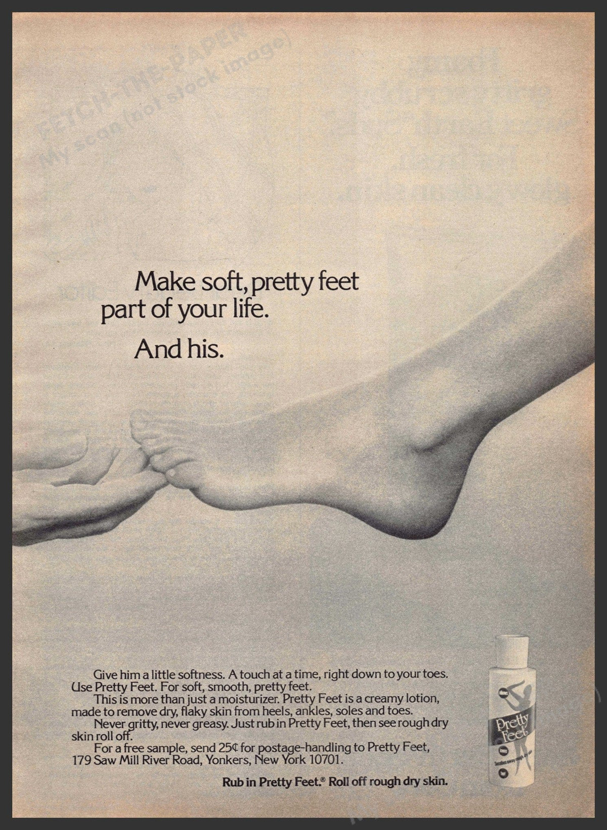 Pretty Feet 1977 Vintage Ad - Soft Touch Leg & Foot Print — Fetch-the-Paper