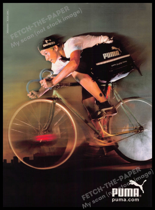 Puma Clothing Bike Messenger Cyclist Athlete 2000s Print Advertisement Ad 2001 Puma