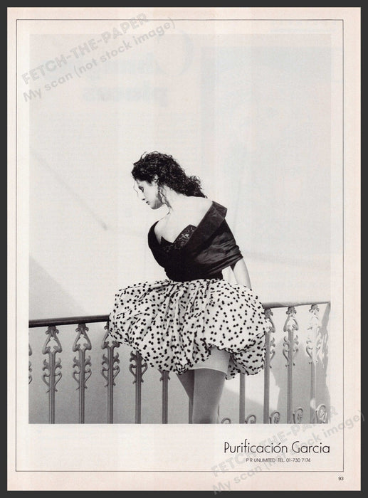 Purificacion Garcia Clothing 1980s Print Advertisement Ad 1988 Legs Model Fetch-the-Paper