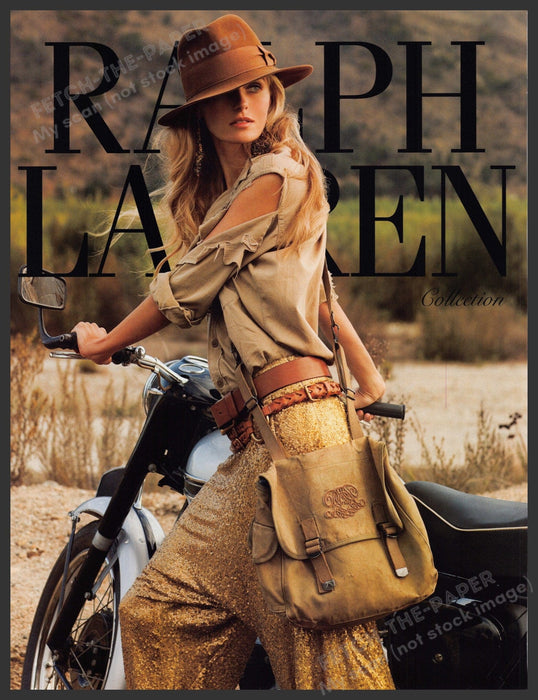Ralph Lauren Clothing 2000s Print Advertisement Ad 2009 Motorcycle Fetch-the-Paper