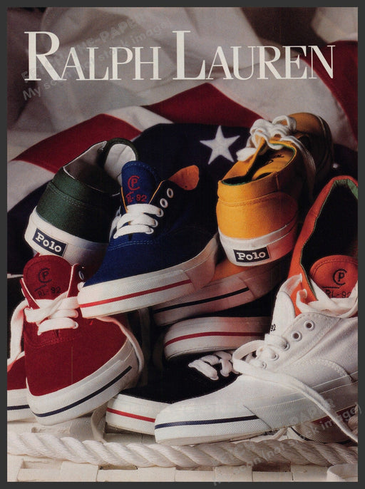 Ralph Lauren Polo Canvas Shoes 1990s Print Advertisement Ad 1992 Fetch-the-Paper