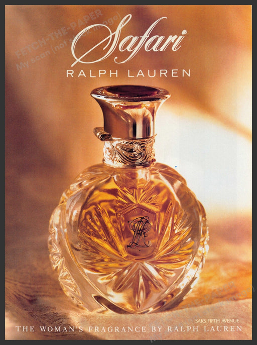 Ralph Lauren Safari Fragrance 1990s Print Advertisement Ad 1992 Fetch the Paper!