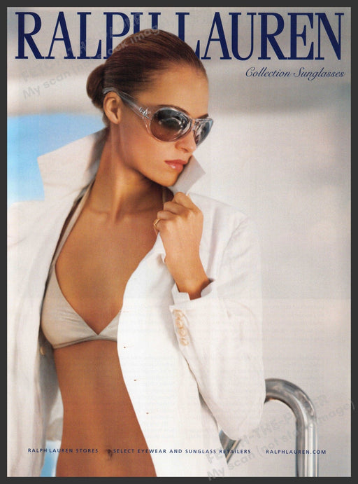 Ralph Lauren Sunglasses 2000s Print Advertisement 2007 Girl in Bikini Fetch-the-Paper