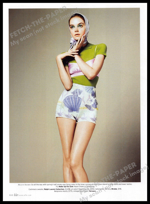 Ralph Lauren & Versace 2010s Magazine Print Ad 2012 Legs Demure Female Model Ralph Lauren