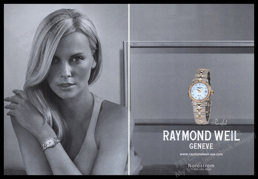 Raymond Weil Charlize Theron 2000s Print Advertisement (2 pgs) 2005 Fetch the Paper!