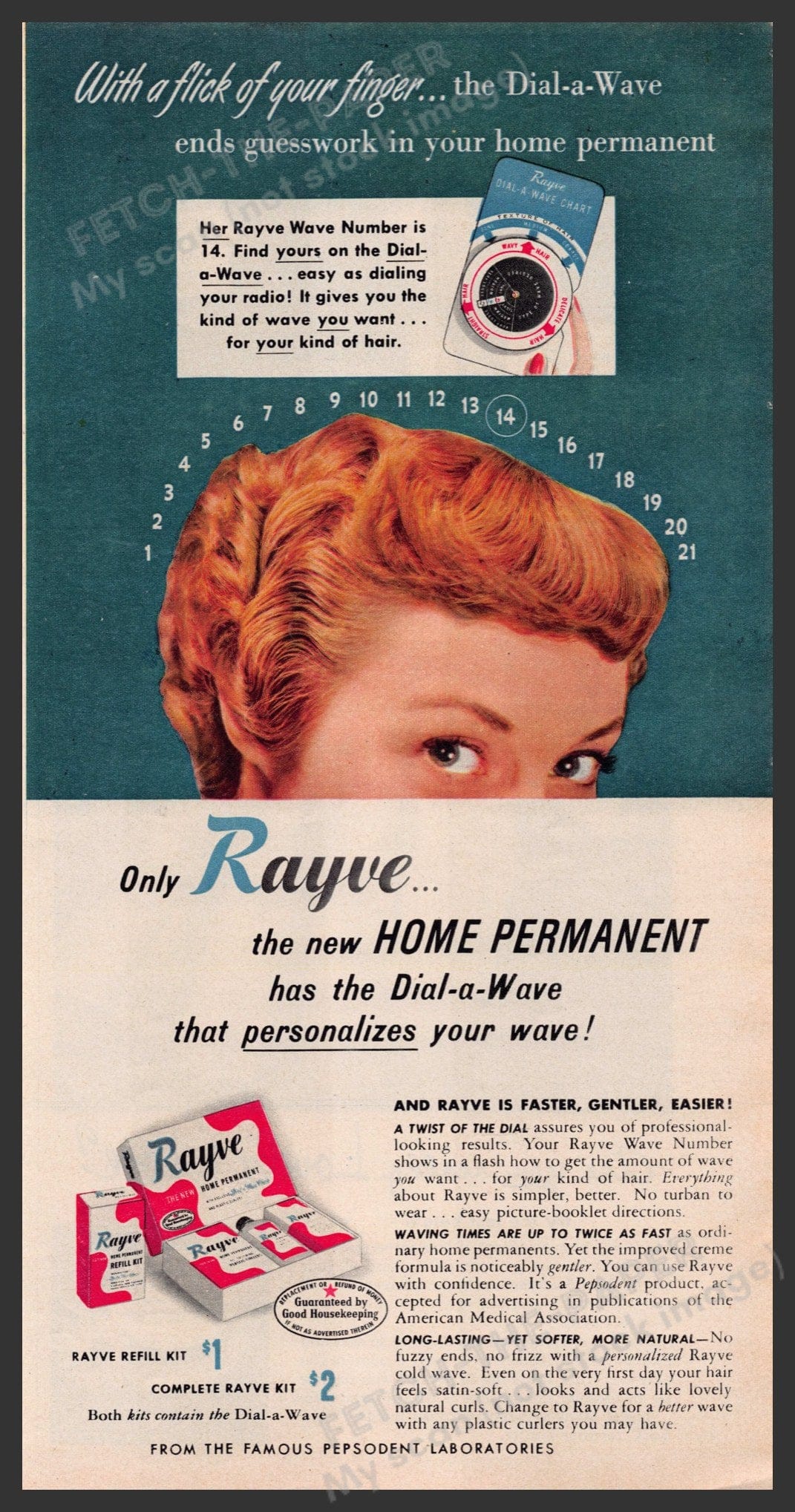 Rayne Home Permanent Hair Perm 1940s Print Advertisement Ad 1949 ...
