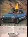 Renault Le Car 1980s Print Advertisement Ad 1980 Surfboard Surfing Couple Fetch the Paper!