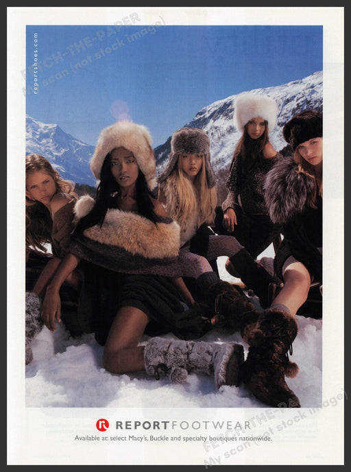 Report Footwear 2000s Print Advertisement 2005 Snow Models Legs Boots Fetch-the-Paper