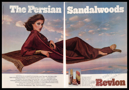 Revlon 1970s Print Advertisement (2 pg) 1976 "The Persian Sandalwoods" Revlon