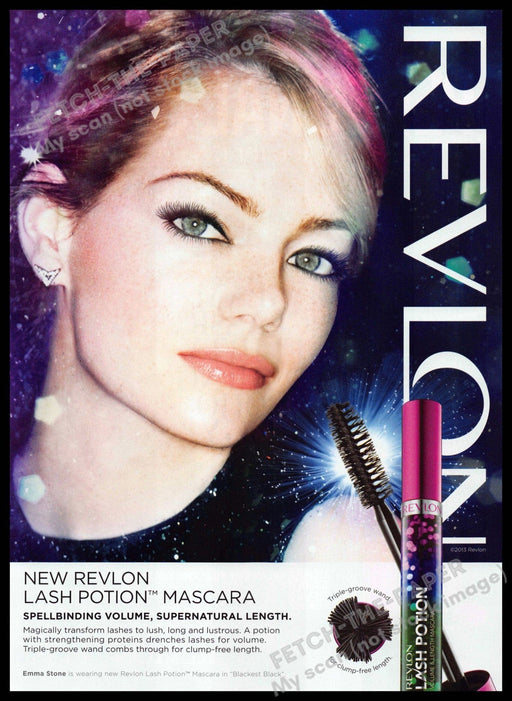 Revlon 2010s Print Ad 2013 Emma Stone Lash Potion Mascara (Not the product) Revlon