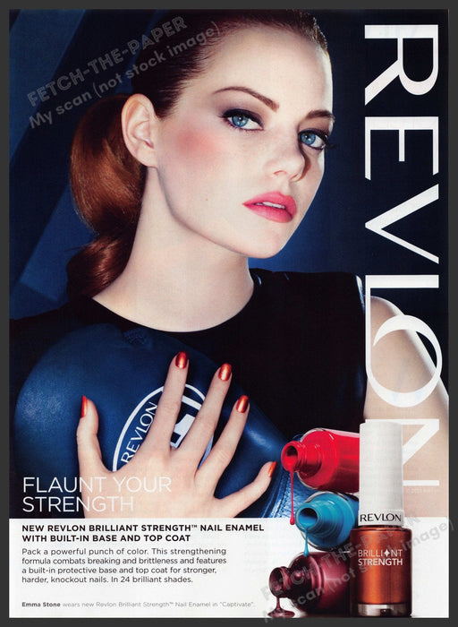 Revlon Brilliant Strength Nail Emma Stone 2000s Print Advertisement Ad 2013 Fetch the Paper!