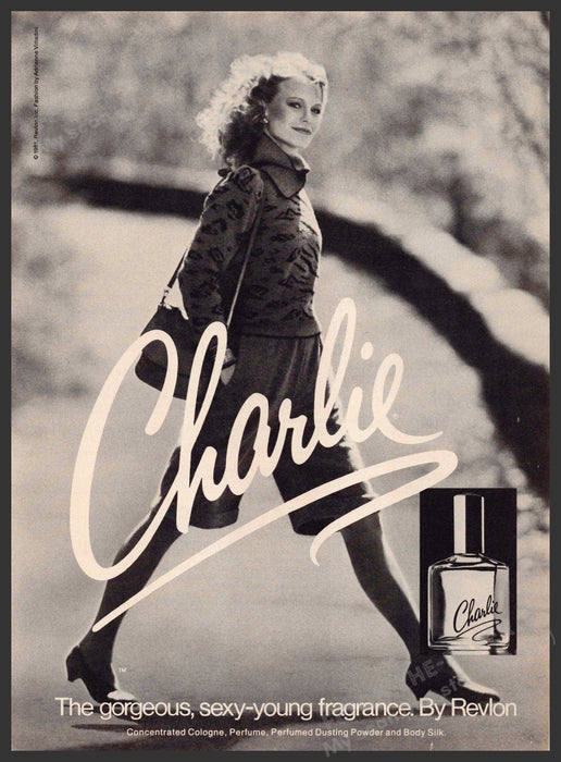 Revlon Charlie 1980s Print Advertisement 1981 Legs Model Walking Gorgeous Revlon Charlie