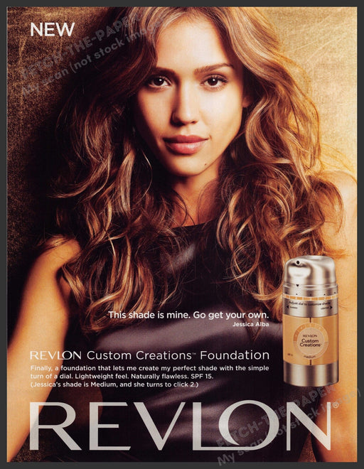Revlon Custom Creations Foundation Jessica Alba 2000s Print Advertisement 2008 Fetch-the-Paper