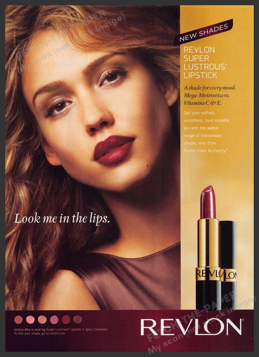 Revlon Jessica Alba 2000s Print Advertisement 2009 "Look me in the lips" Fetch-the-Paper
