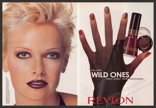 Revlon Sarah O'Hare Wild Ones 2000s Print Advertisement (2 page) 2000 Cosmetics Fetch-the-Paper