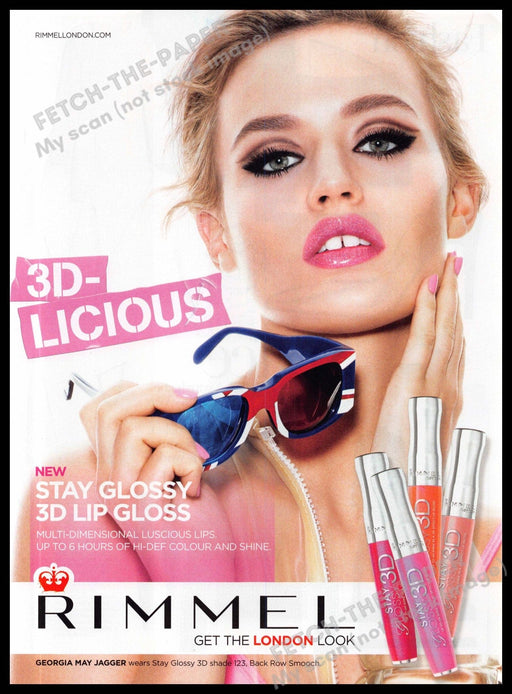 Rimmel 2010s Magazine Print Ad 2013 Georgia May Jagger 3D-Licious Lips Rimmel