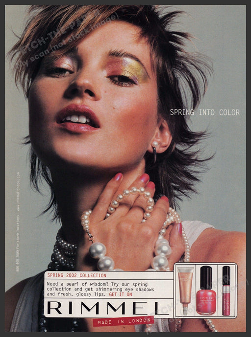 Rimmel London 2000s Print Advertisement 2002 Kate Moss "Spring into color" Fetch-the-Paper