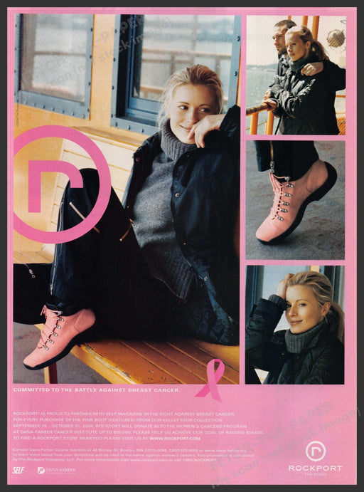 Rockport Shoes 2000s Print Advertisement 2004 Breast Cancer Awareness Fetch-the-Paper