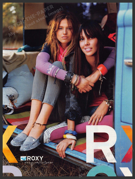 Roxy Footwear 2000s Print Ad 2007 Legs Girlfriends Hanging in Van Roxy