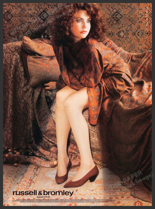 Russell & Bromley 1980s U.K. Print Advertisement 1986 Legs Bed Russell & Bromley