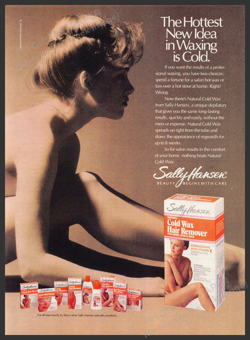 Sally Hansen 1980s Print Advertisement 1989 Cold Wax Body Skin Bare Hottest Sally Hansen