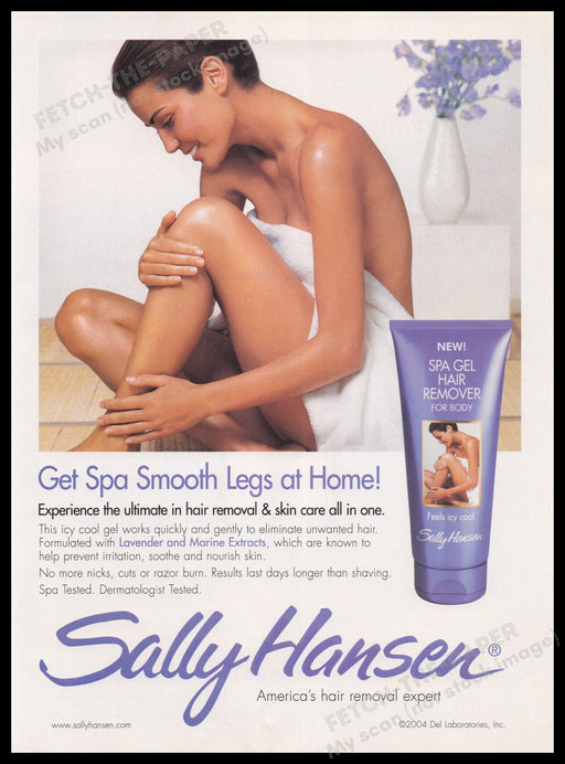 Sally Hansen Spa Gel Hair Remover 2000s Print Advertisement Ad 2004 Legs Skin Fetch the Paper!