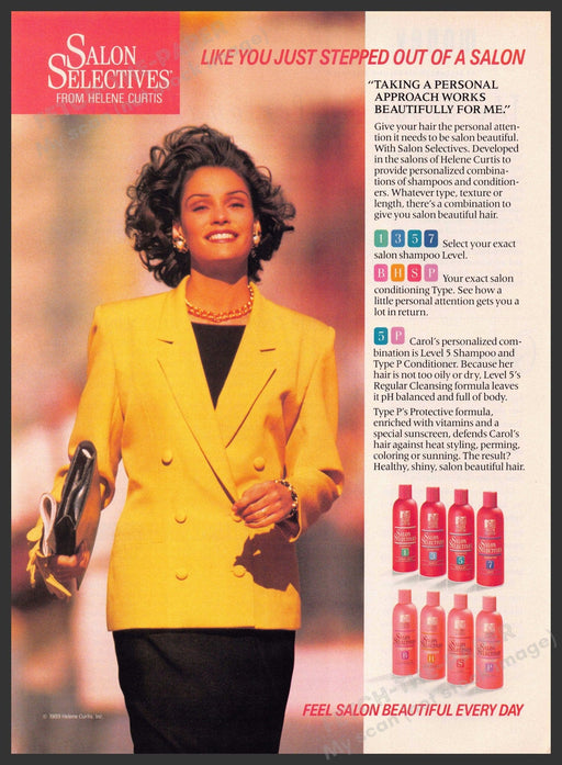 Salon Selectives 1980s Magazine Print Advertisement 1989 Working Woman Hair Salon Selectives