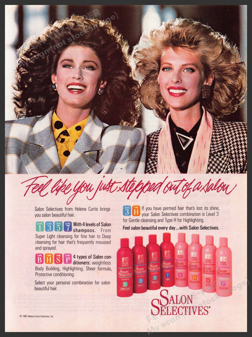 Salon Selectives 1980s Magazine Print Advertisement Ad 1988 Big Hair! Salon Selectives