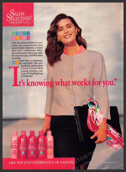 Salon Selectives 1990s Print Ad 1990 "It's knowing what works for you" Salon Selectives