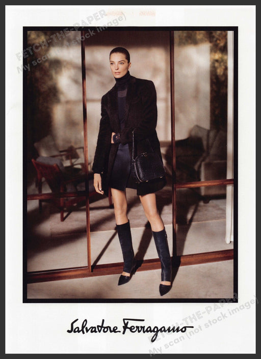 Salvatore Ferragamo Shoes 2000s Print Advertisement Ad 2013 Legs Unique Boots Fetch the Paper!