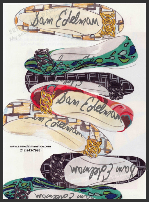 Sam Edelman 2000s Print Advertisement 2008 Shoe Illustrations Fetch-the-Paper