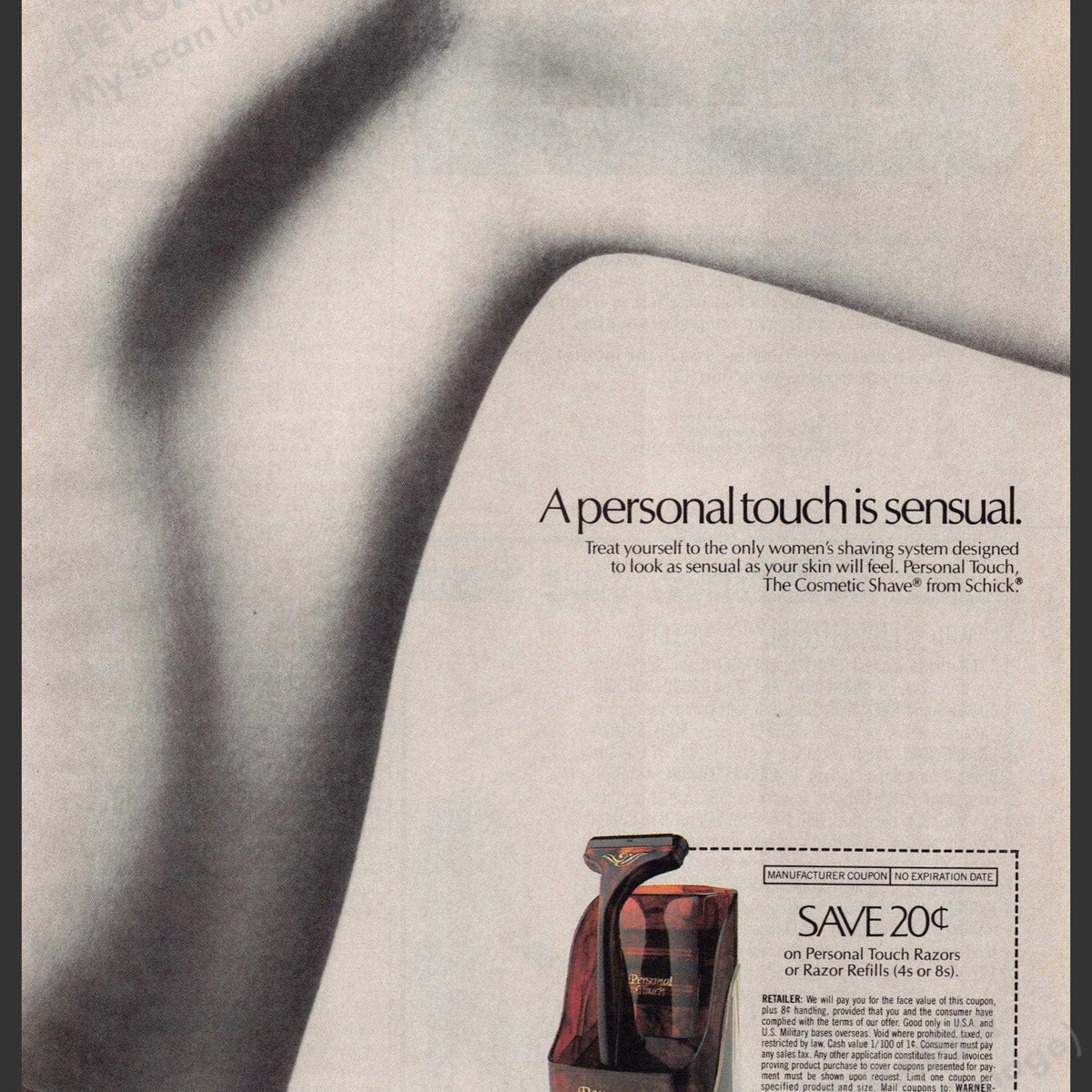 Vintage 1985 Schick Personal Touch Shaving Ad — Fetch-the-Paper