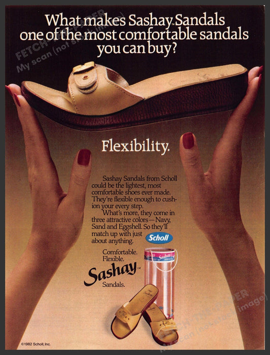 Scholl 1980s Print Advertisement Ad 1983 Sashay Sandals Scholl
