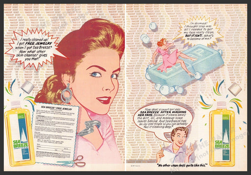 Sea Breeze 1980s Print Advertisement (2 pages) 1987 Jewelry Giveaway Promo Ad Sea Breeze