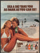 Sea & Ski 1980s Print Advertisement 1981 Couple Beach Legs Lifeguard Sea & Ski