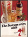 Seagram's 7 1980s Print Advertisement 1982 "The Season stirs with Seagram's 7" Fetch-the-Paper