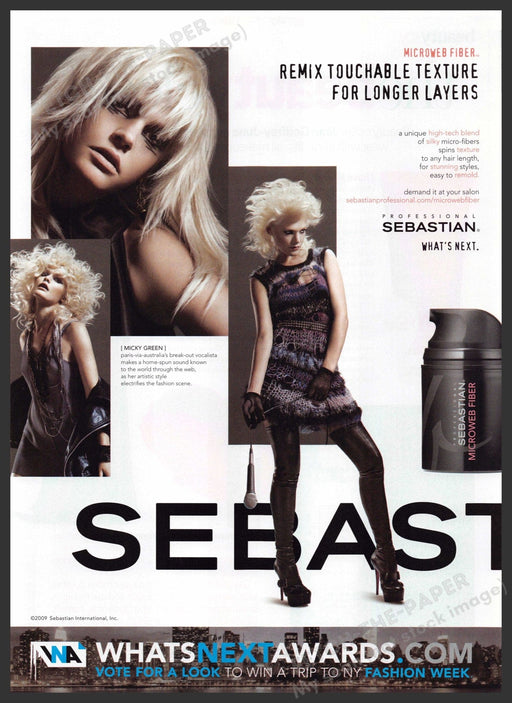 Sebastian Hair 2000s Print Advertisement 2009 Legs Rocker Singer Fetch-the-Paper