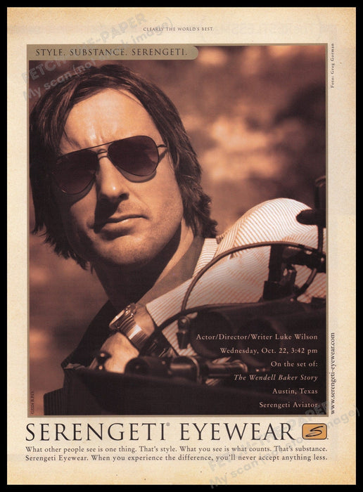 Sergenti Luke Wilson 2000s Print Advertisement Ad 2005 Fetch the Paper!
