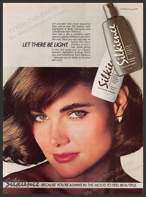 Silkience 1980s Magazine Print Advertisement 1985 Hair "Let there be light" Silkience